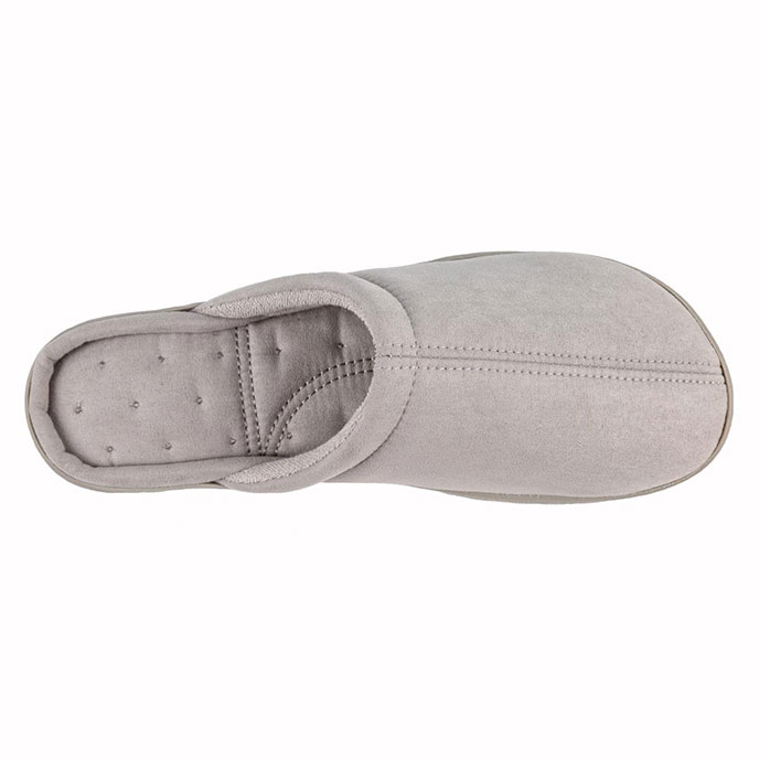 Isotoner Ladies Suedette Mule Slipper Grey Extra Image 3